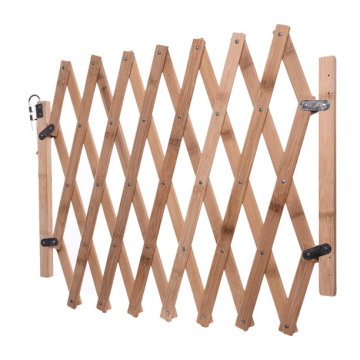 Pet Gate fence Wooden Retractable Dog Sliding Door